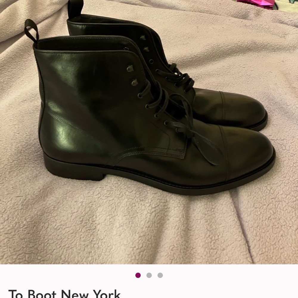 To Boot Black/brownish Leather Men's Boots
